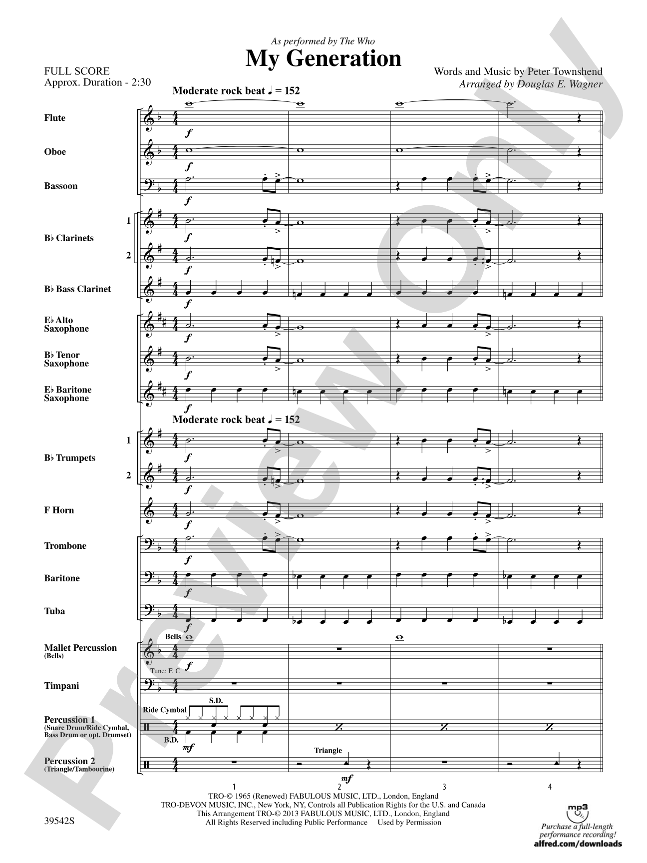 My Generation: Concert Band Conductor Score & Parts