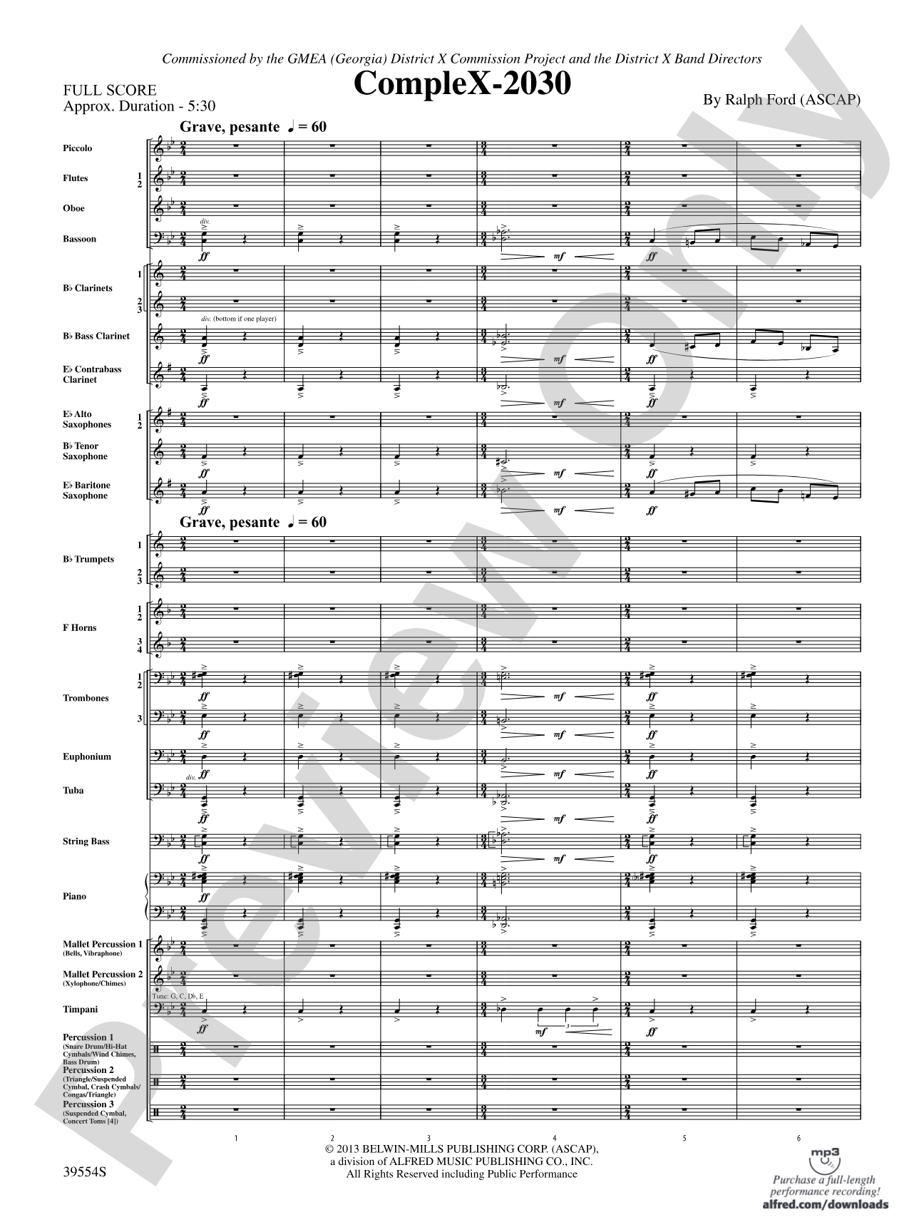 CompleX-2030: Concert Band Conductor Score & Parts