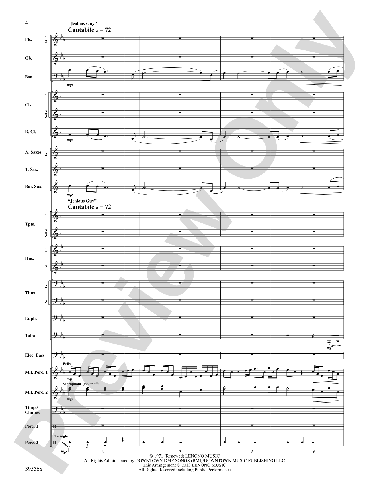 Lennon: Concert Band Conductor Score & Parts
