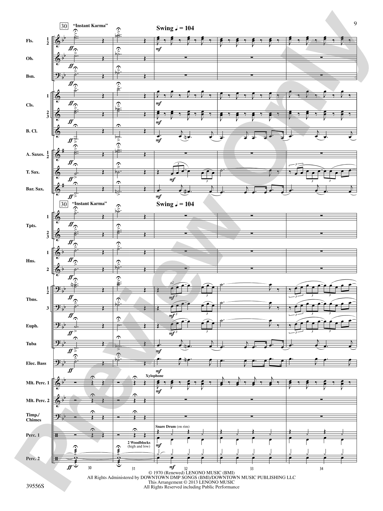 Lennon: Concert Band Conductor Score & Parts
