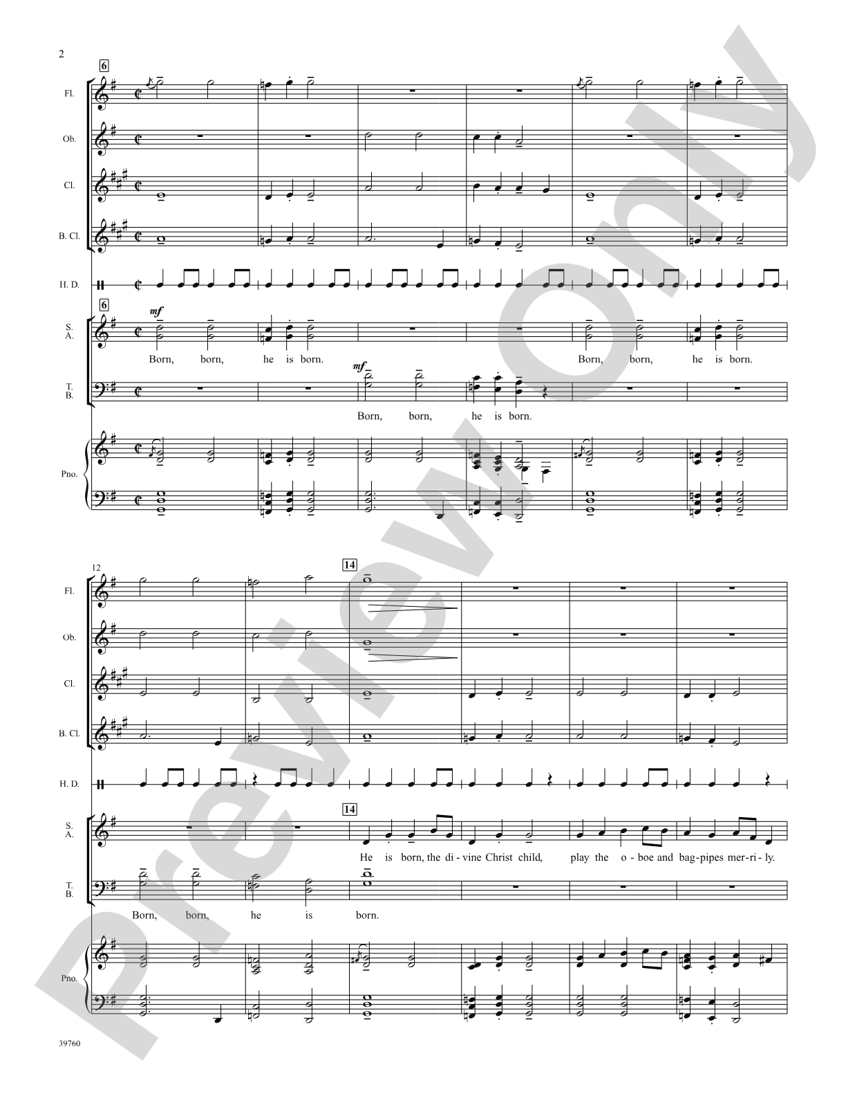 He Is Born: Choral SoundPax