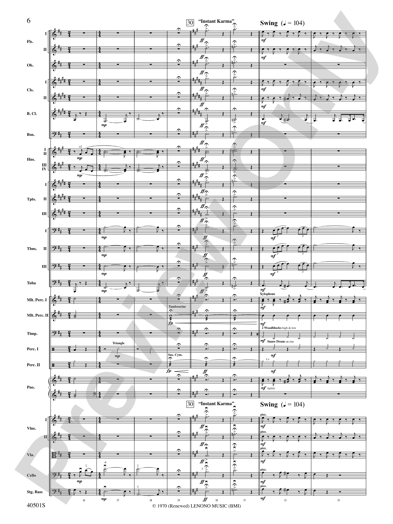 Lennon: Full Orchestra Conductor Score & Parts