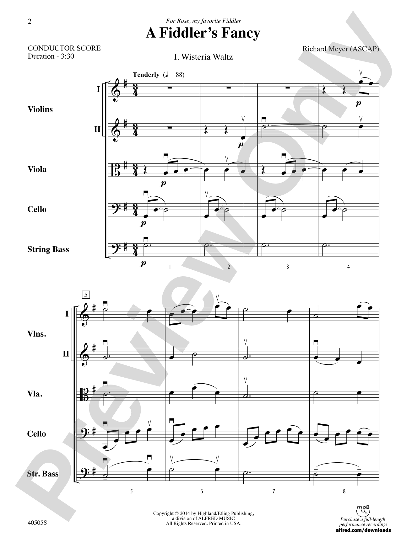 A Fiddler's Fancy: Score