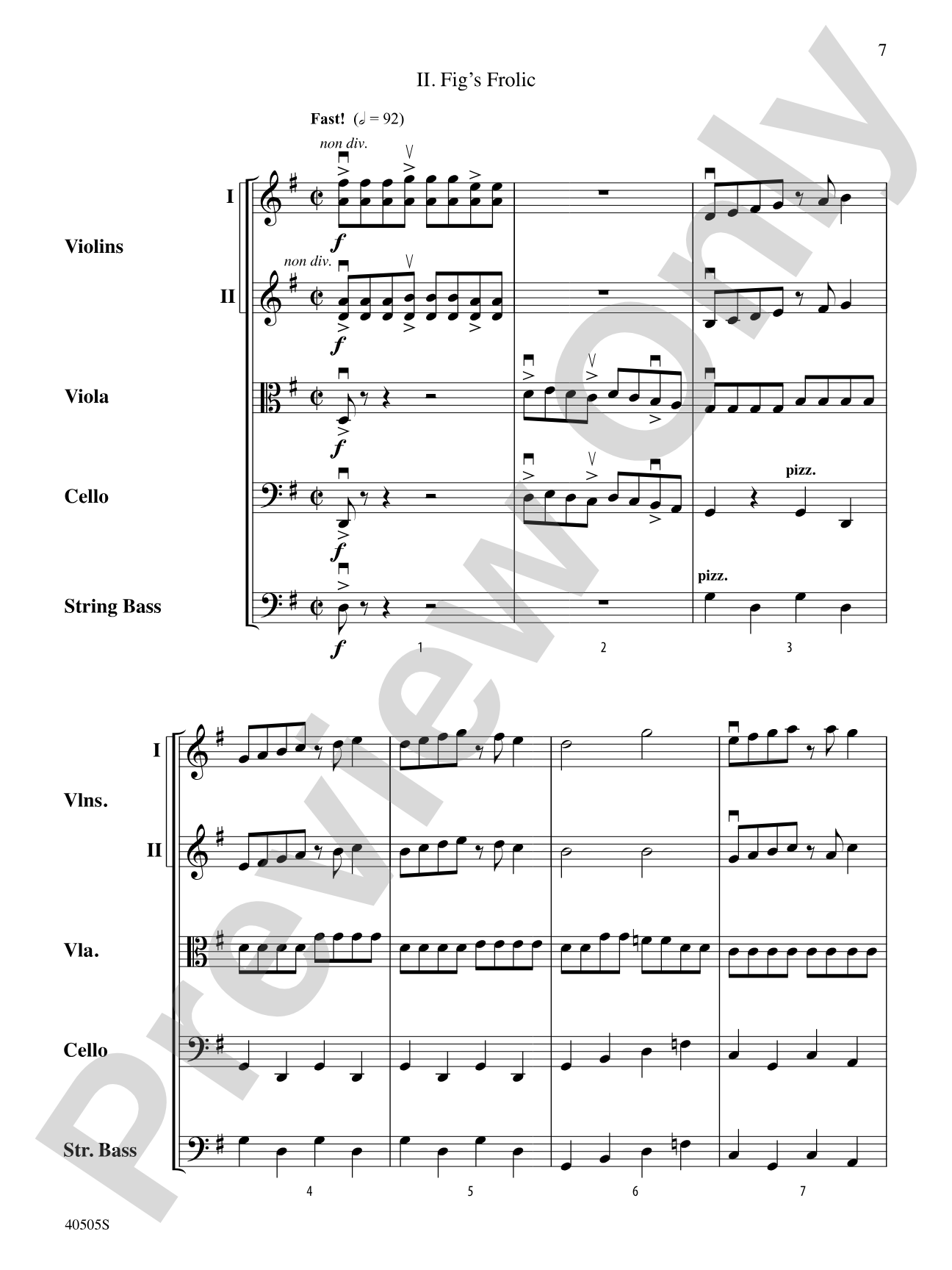 A Fiddler's Fancy: Score