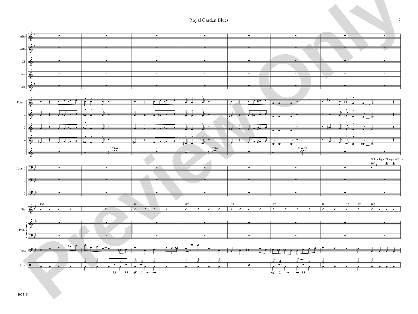 Royal Garden Blues: Jazz Ensemble Conductor Score & Parts