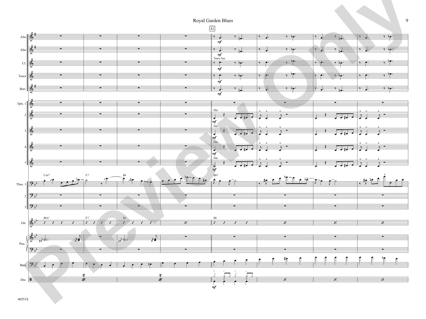 Royal Garden Blues: Jazz Ensemble Conductor Score & Parts