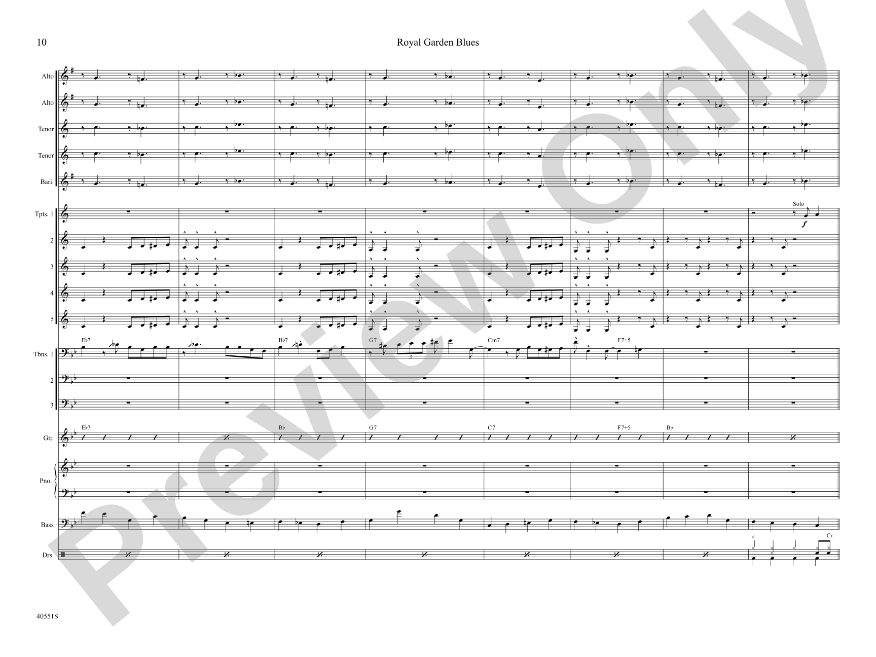 Royal Garden Blues: Jazz Ensemble Conductor Score & Parts