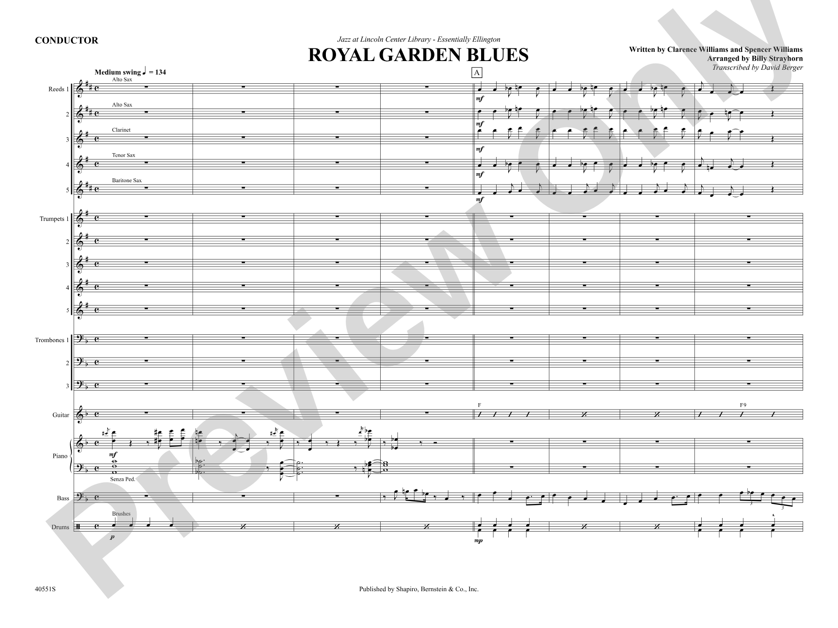 Royal Garden Blues: Jazz Ensemble Conductor Score & Parts