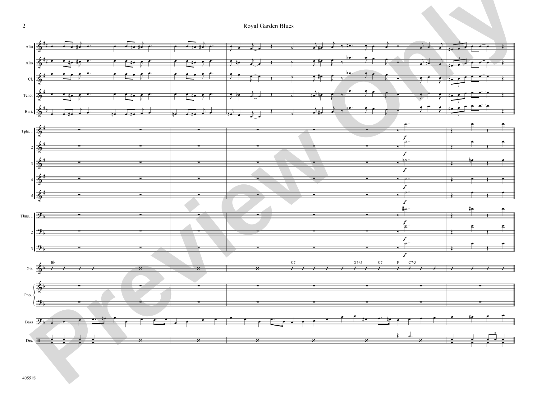 Royal Garden Blues: Jazz Ensemble Conductor Score & Parts