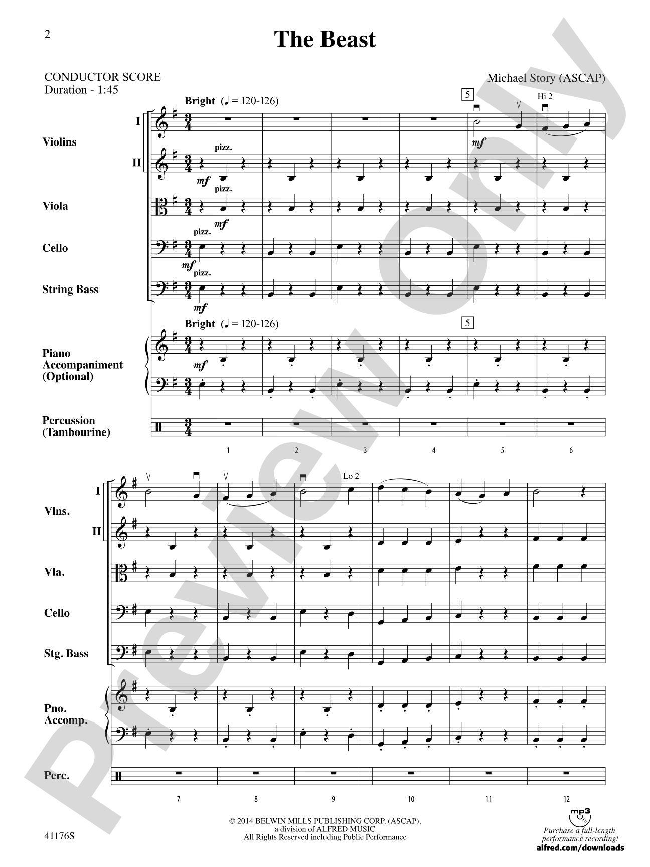 The Beast: String Orchestra Conductor Score & Parts