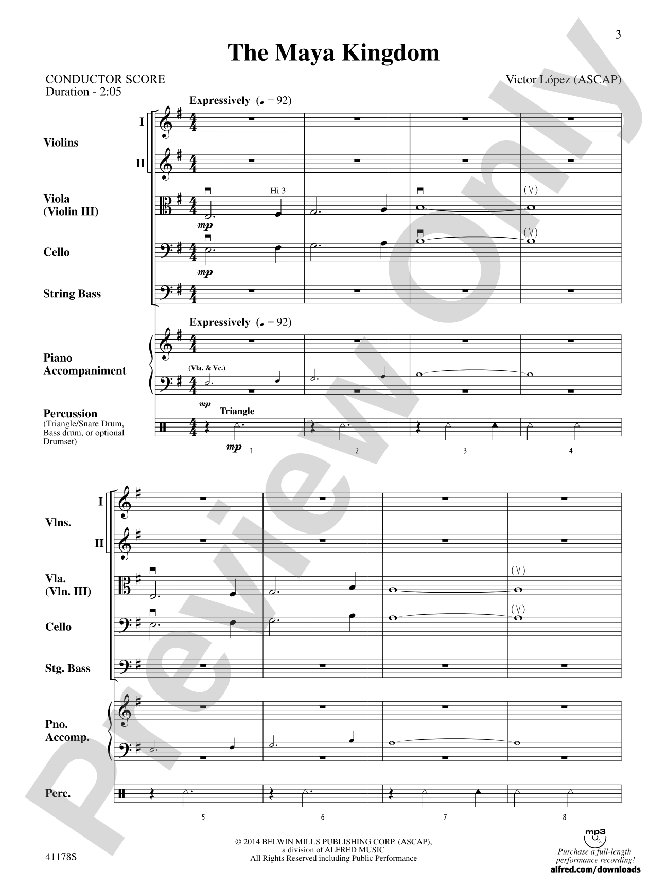 The Maya Kingdom: String Orchestra Conductor Score & Parts