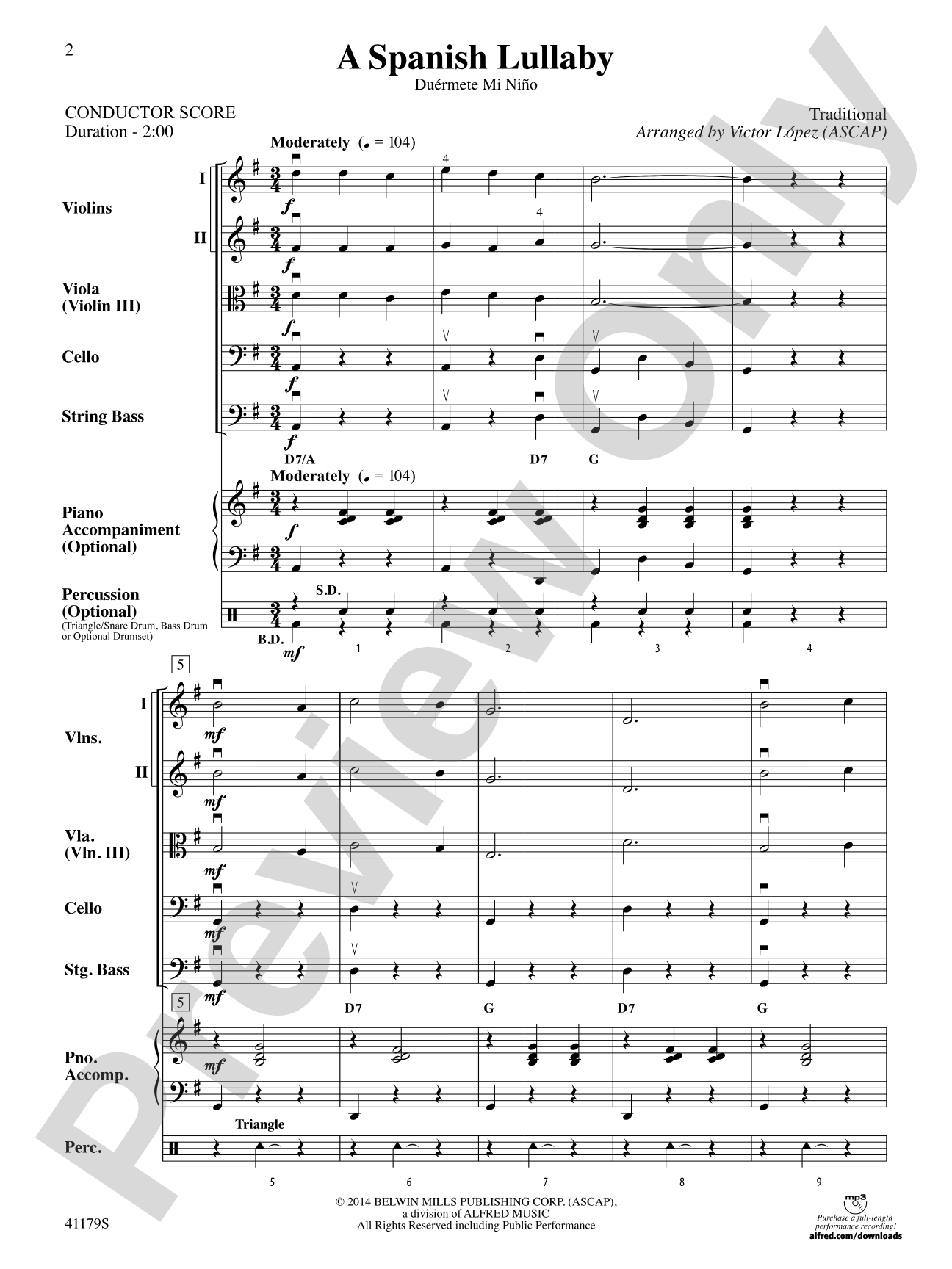 A Spanish Lullaby: Score
