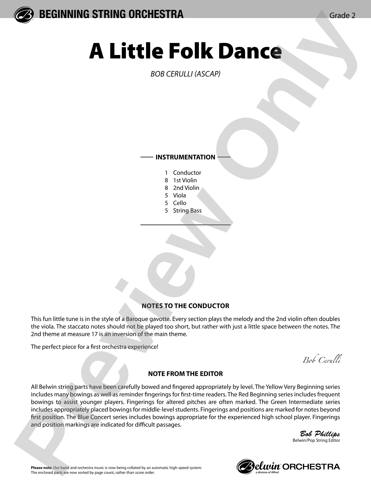 A Little Folk Dance: String Orchestra Conductor Score & Parts