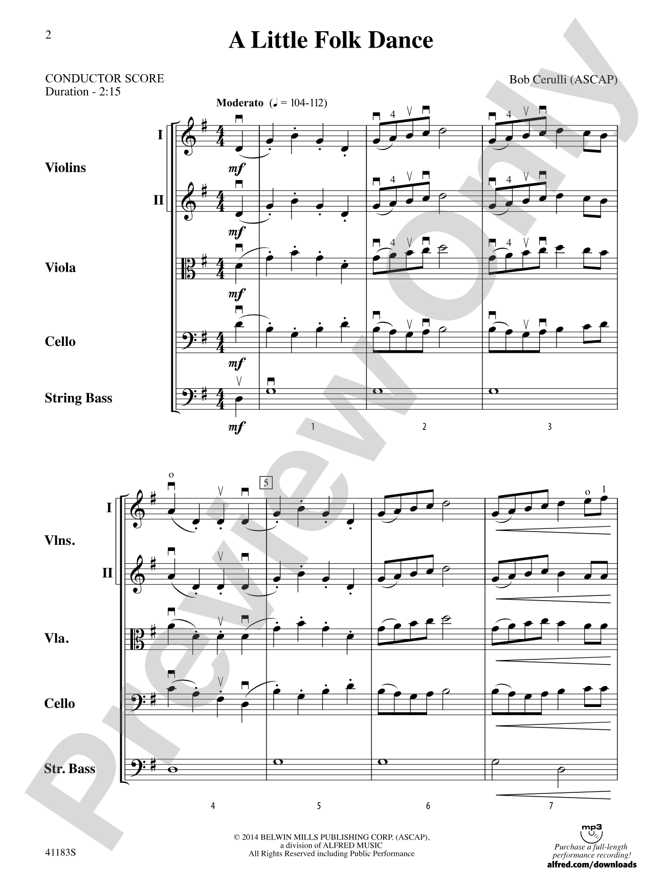 A Little Folk Dance: String Orchestra Conductor Score & Parts