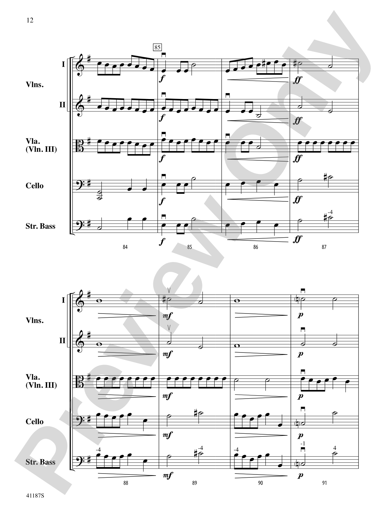 Crepuscule: String Orchestra Conductor Score & Parts
