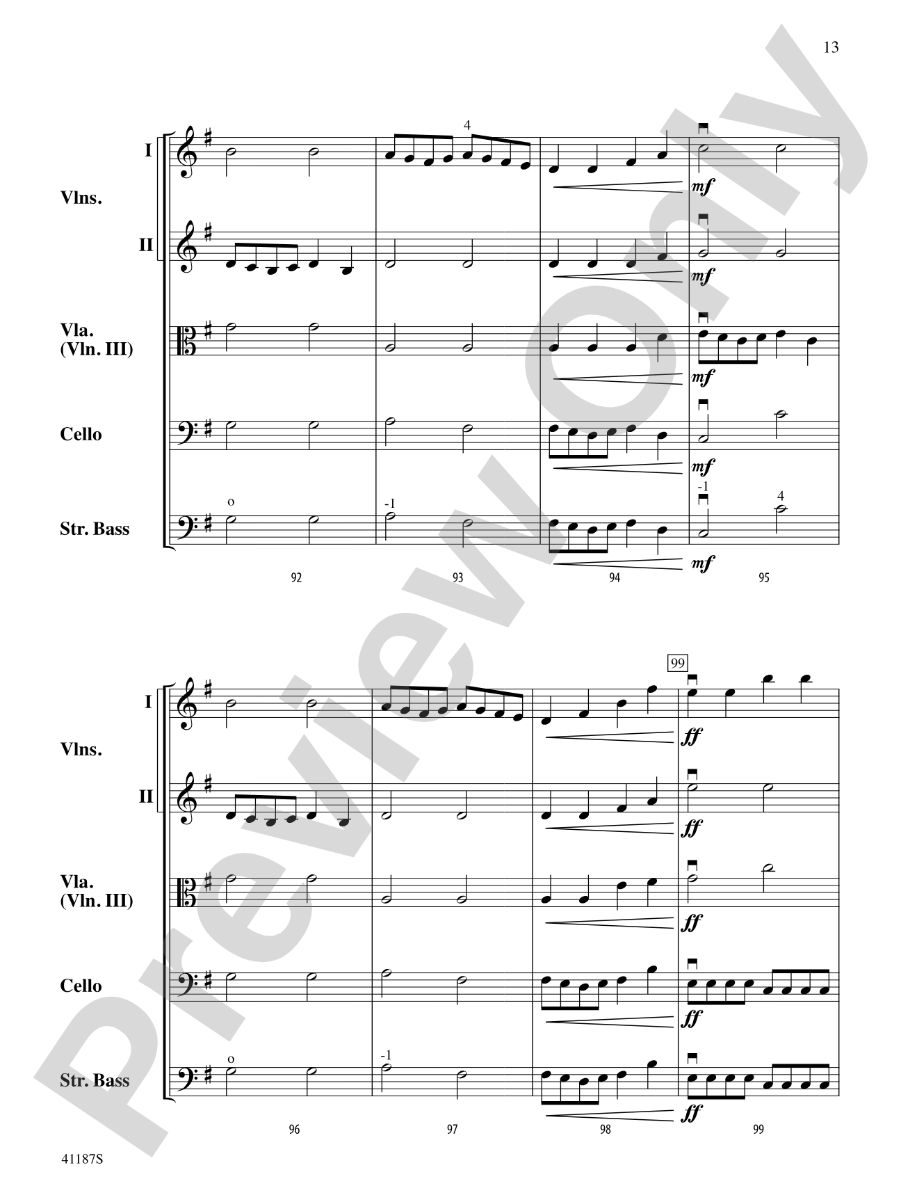Crepuscule: String Orchestra Conductor Score & Parts
