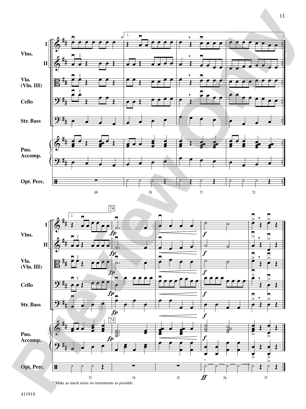 Dry Bones: String Orchestra Conductor Score & Parts
