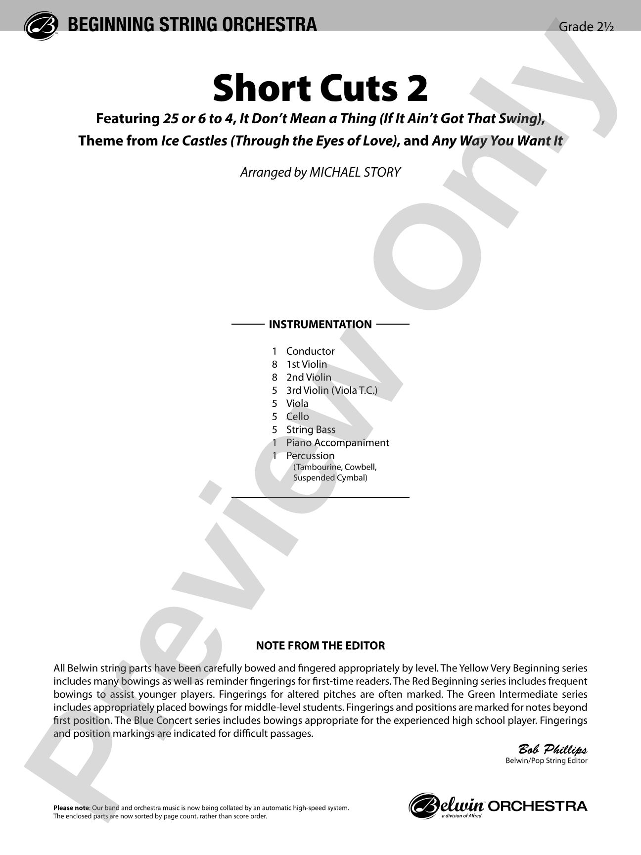 Short Cuts 2: String Orchestra Conductor Score & Parts