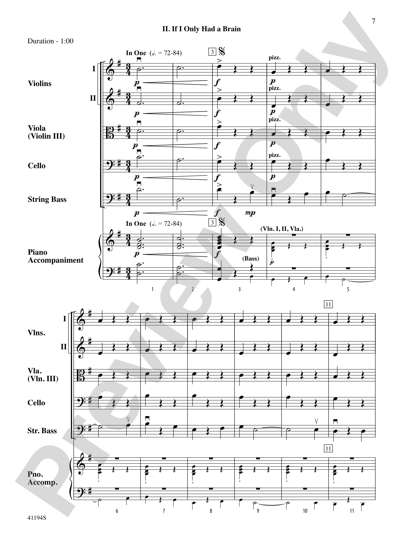 The Wizard of Oz, Suite from: String Orchestra Conductor Score & Parts