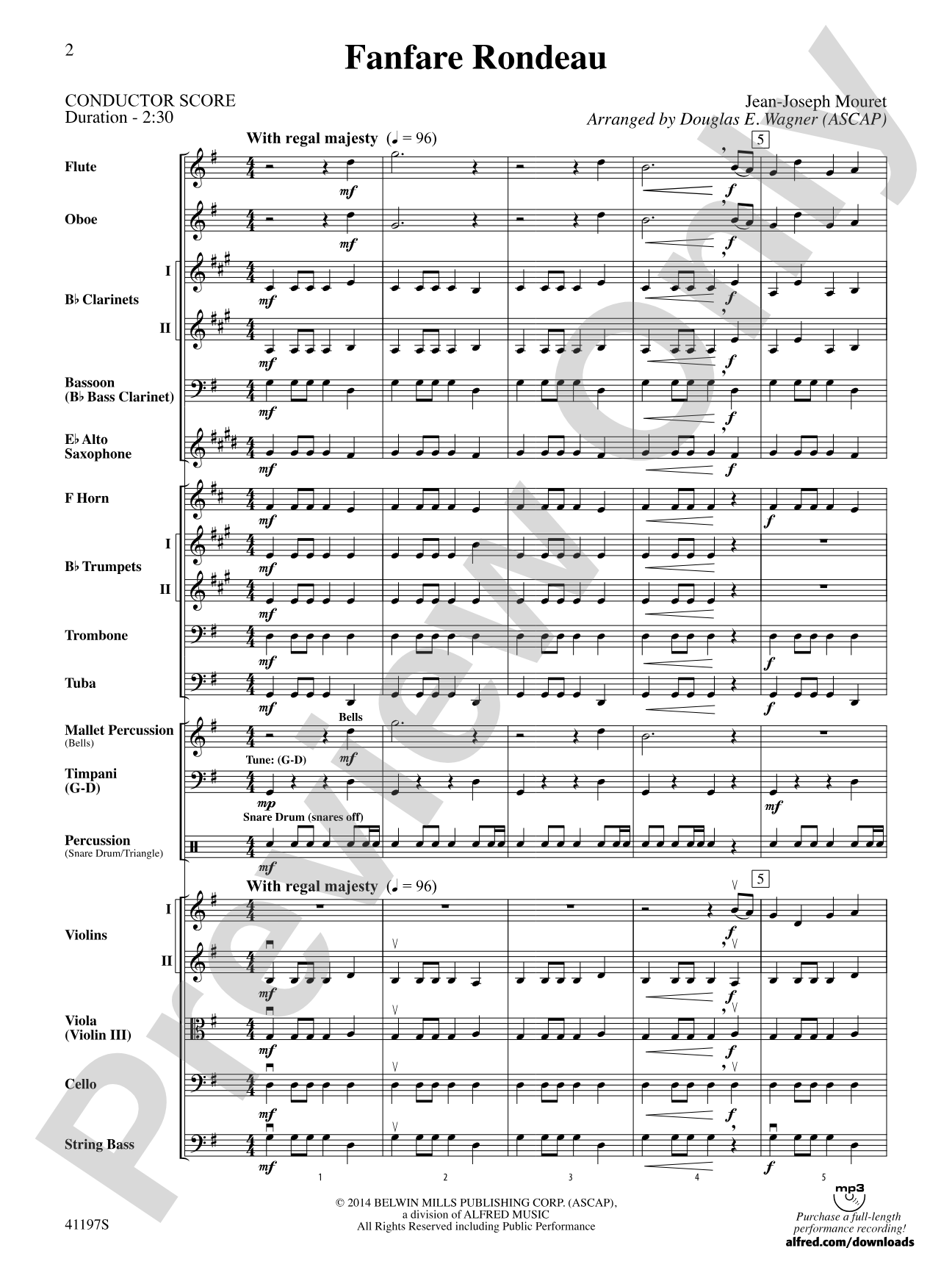 Fanfare Rondeau: Full Orchestra Conductor Score & Parts