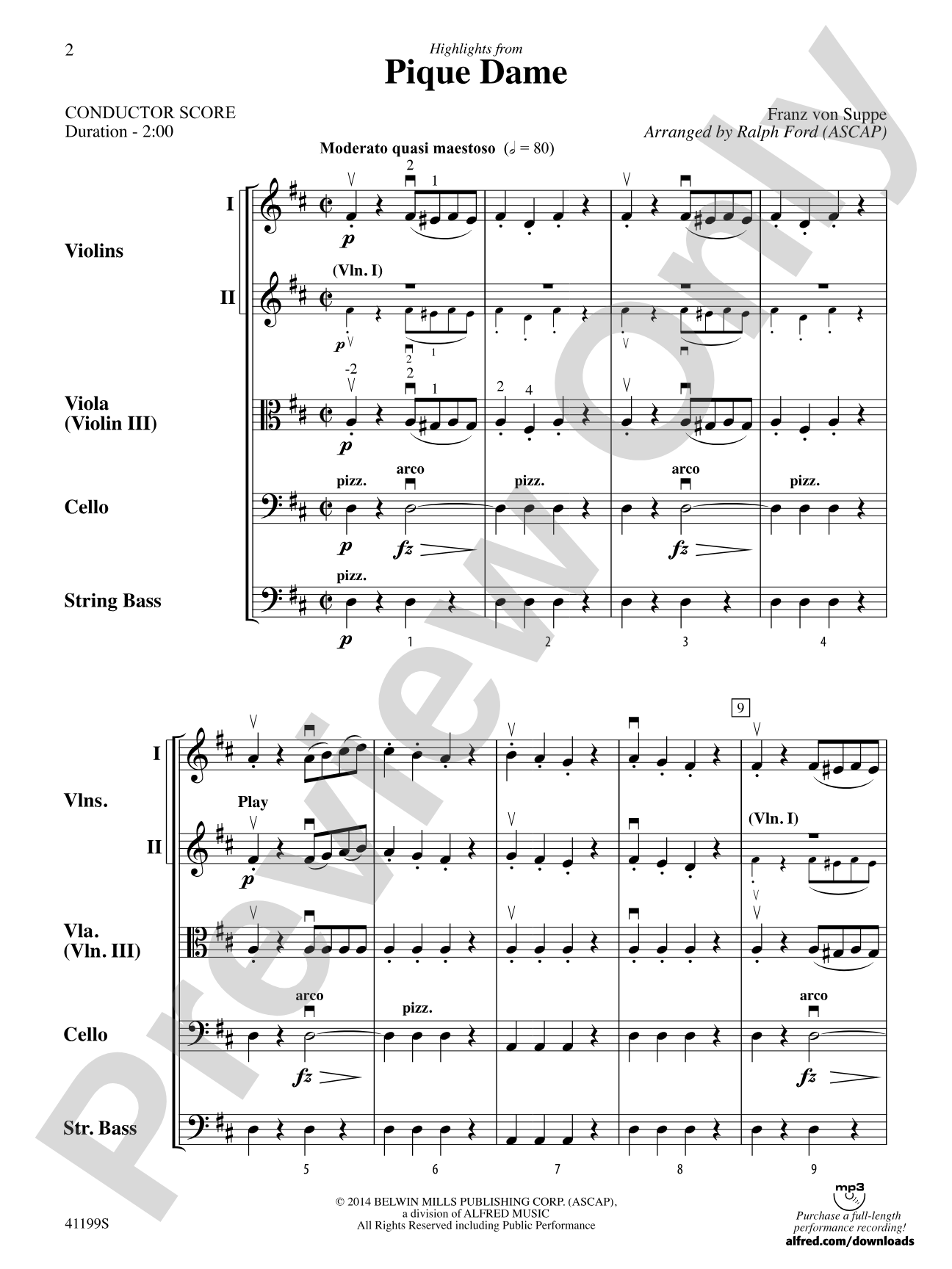 Highlights from Pique Dame: String Orchestra Conductor Score & Parts