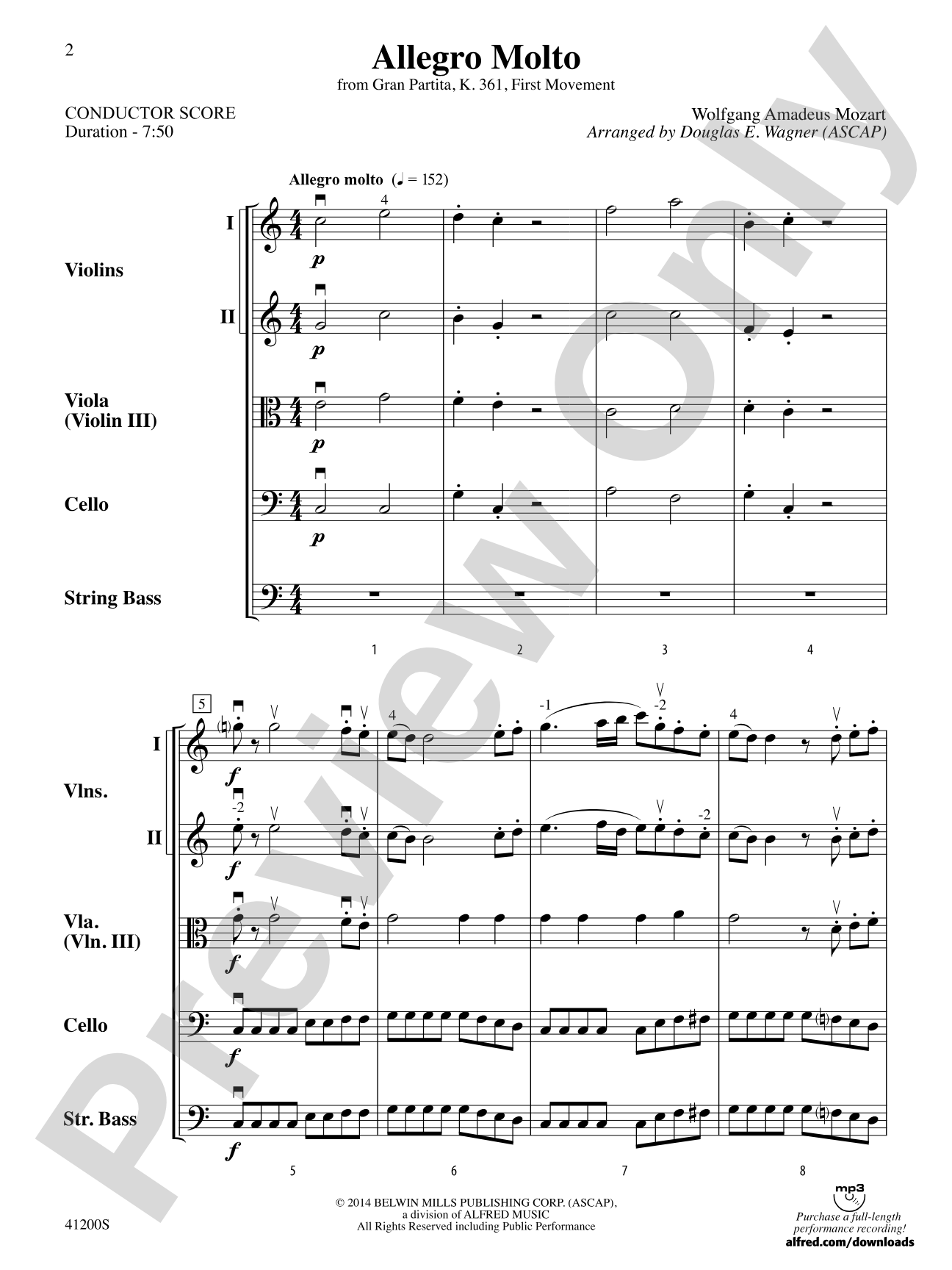 Allegro Molto: String Orchestra Conductor Score & Parts