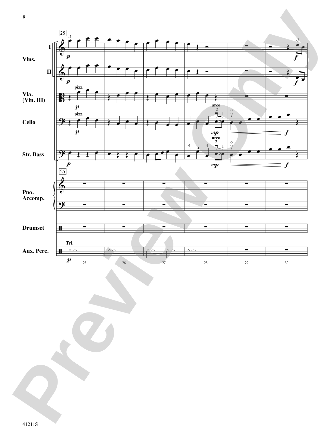 Frosty's Caribbean Holiday: String Orchestra Conductor Score & Parts