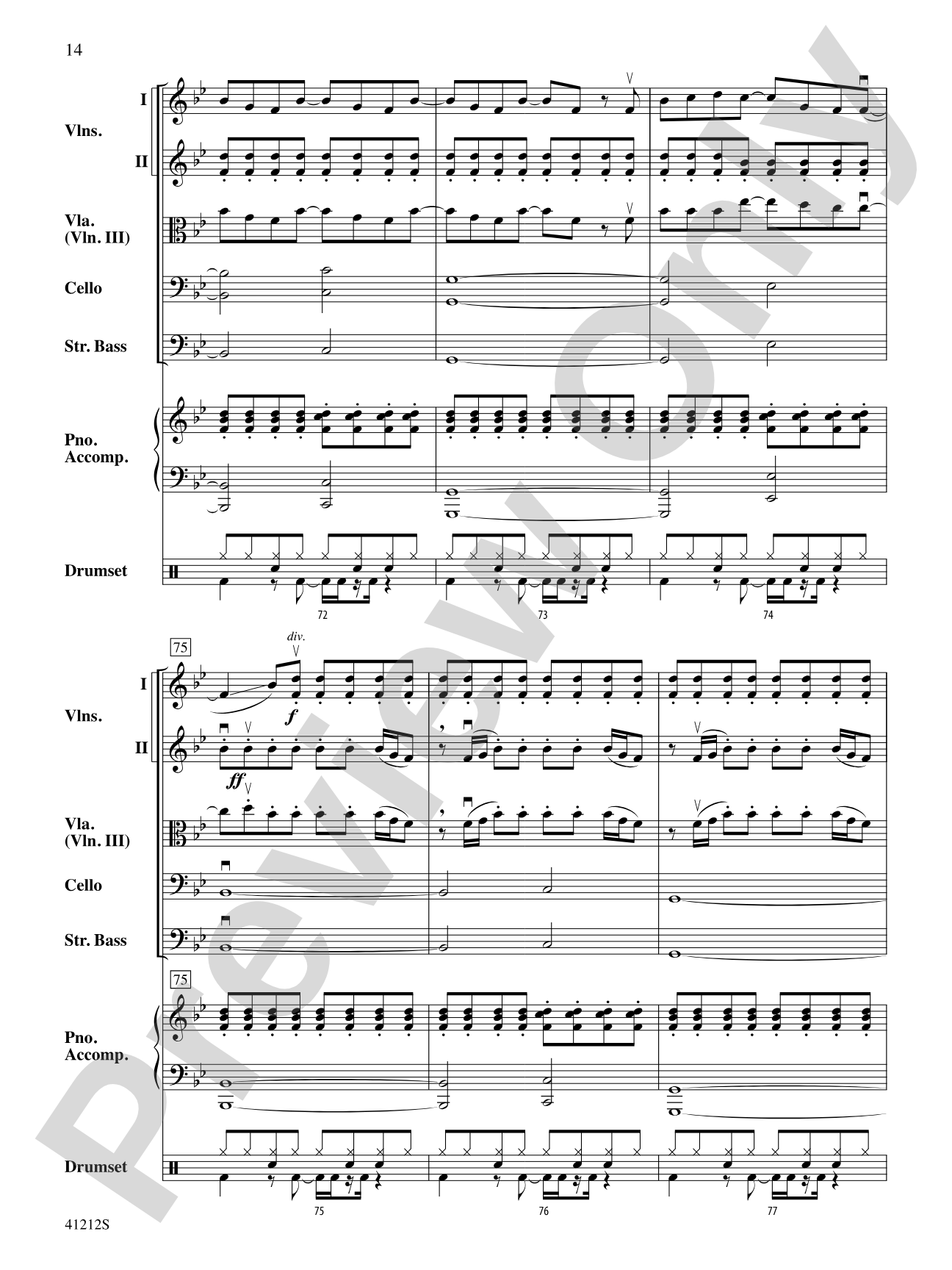 Roar: String Orchestra Conductor Score & Parts