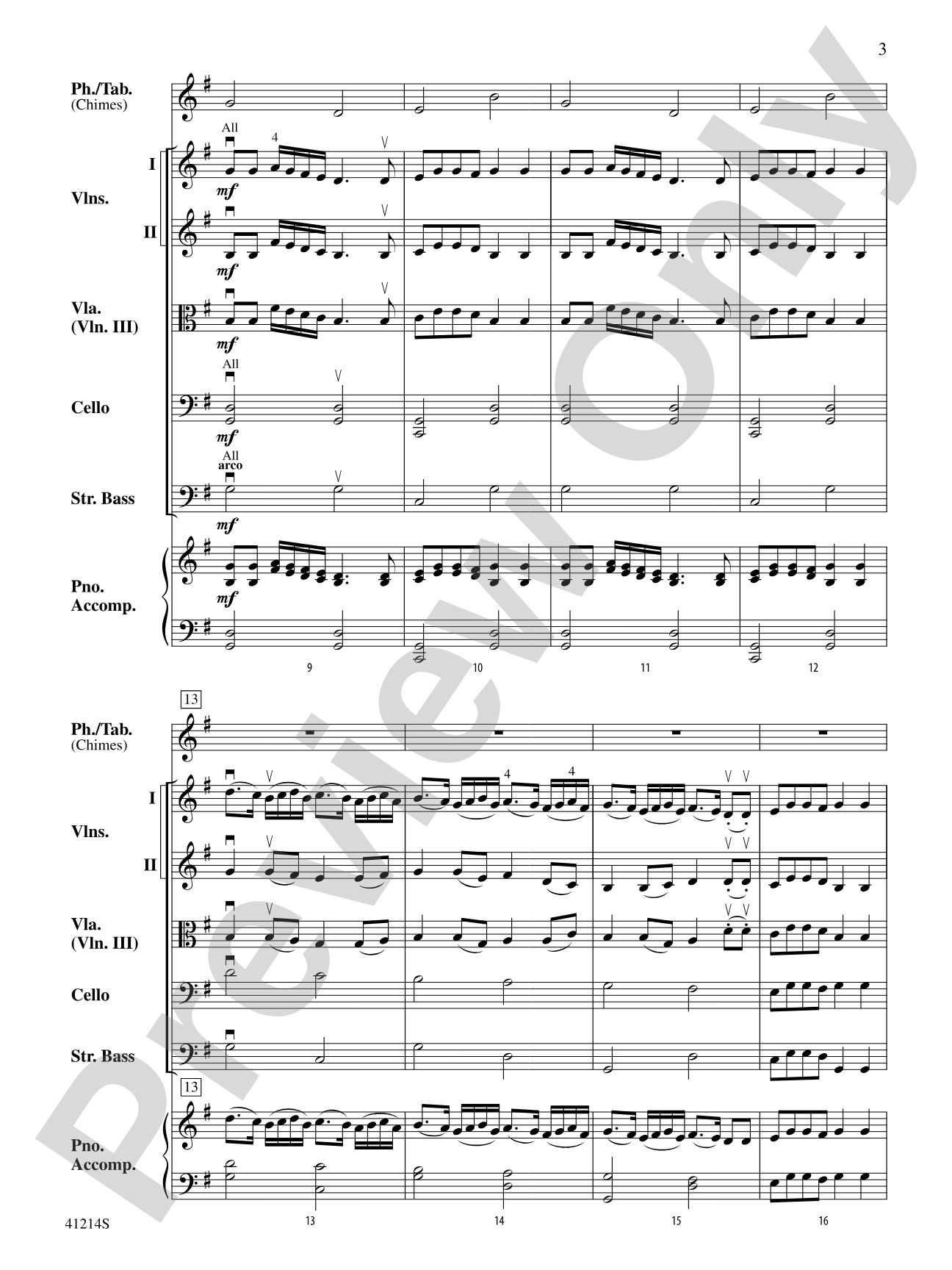 Christmas Bells for Smart Phone or Tablet: String Orchestra Conductor Score & Parts
