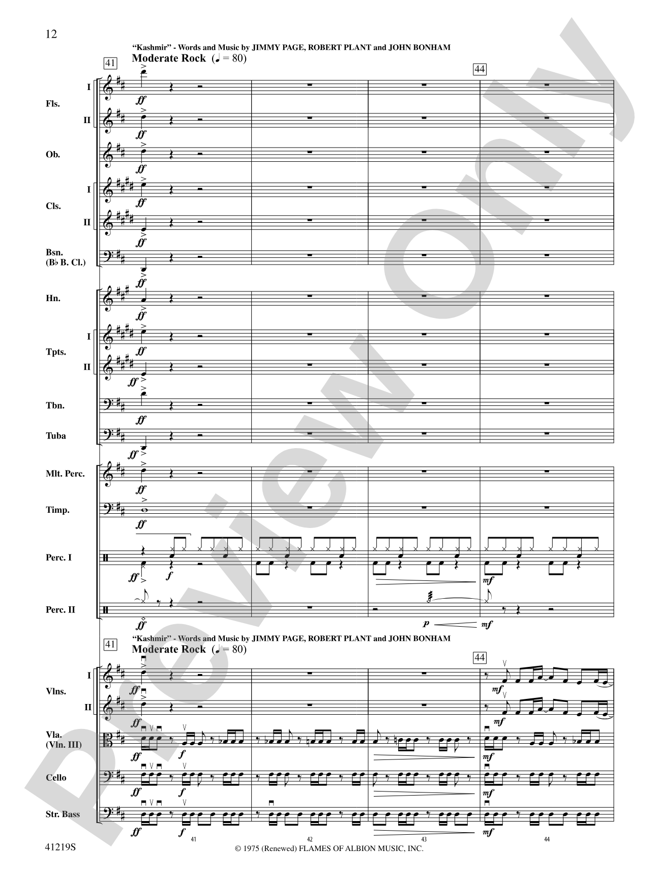 Led Zeppelin Reunion: Full Orchestra Conductor Score & Parts