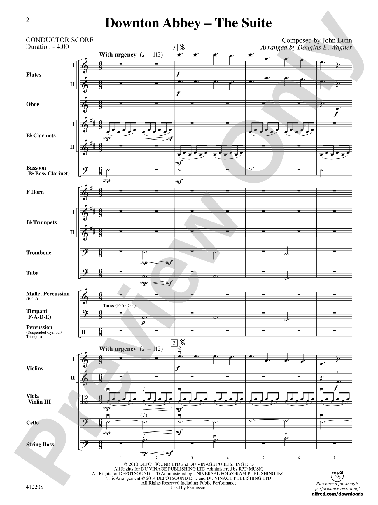 Downton Abbey – The Suite: Full Orchestra Conductor Score & Parts