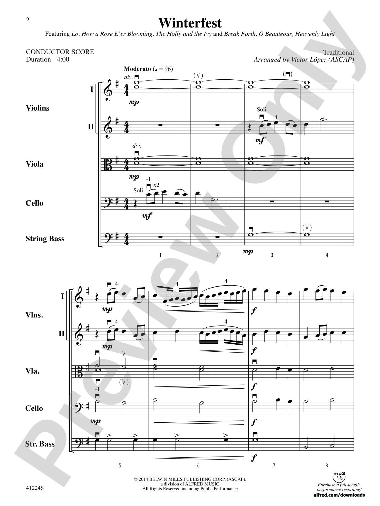 Winterfest: String Orchestra Conductor Score & Parts