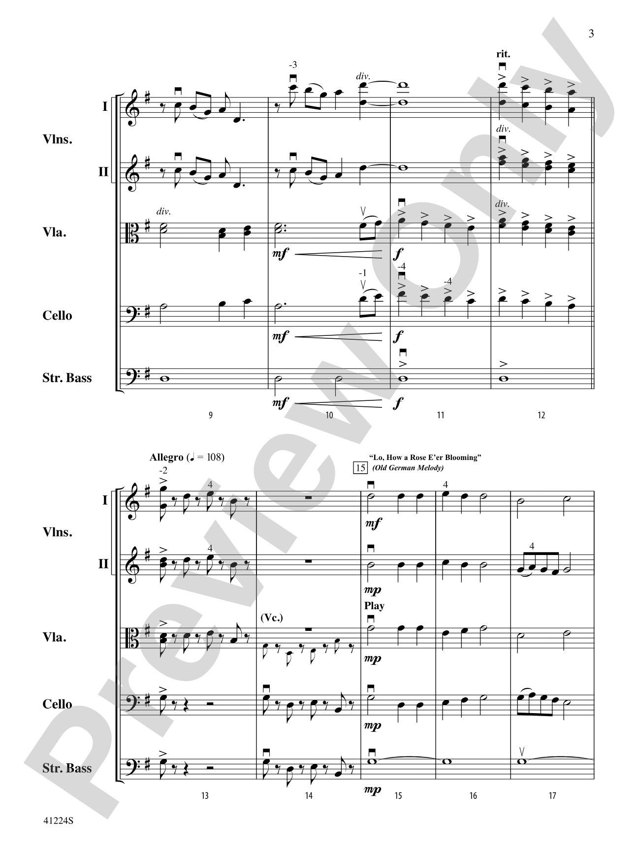 Winterfest: String Orchestra Conductor Score & Parts