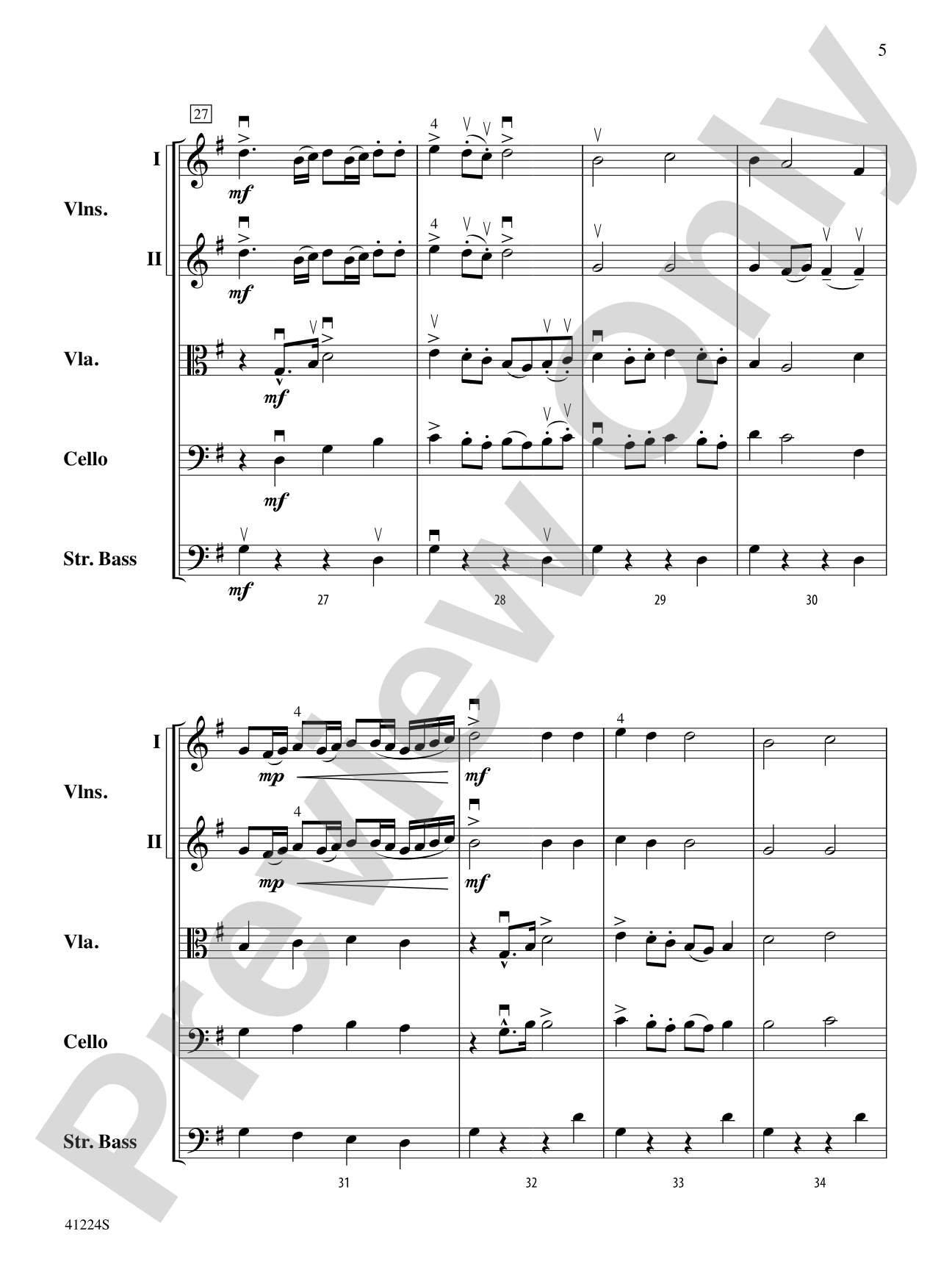 Winterfest: String Orchestra Conductor Score & Parts
