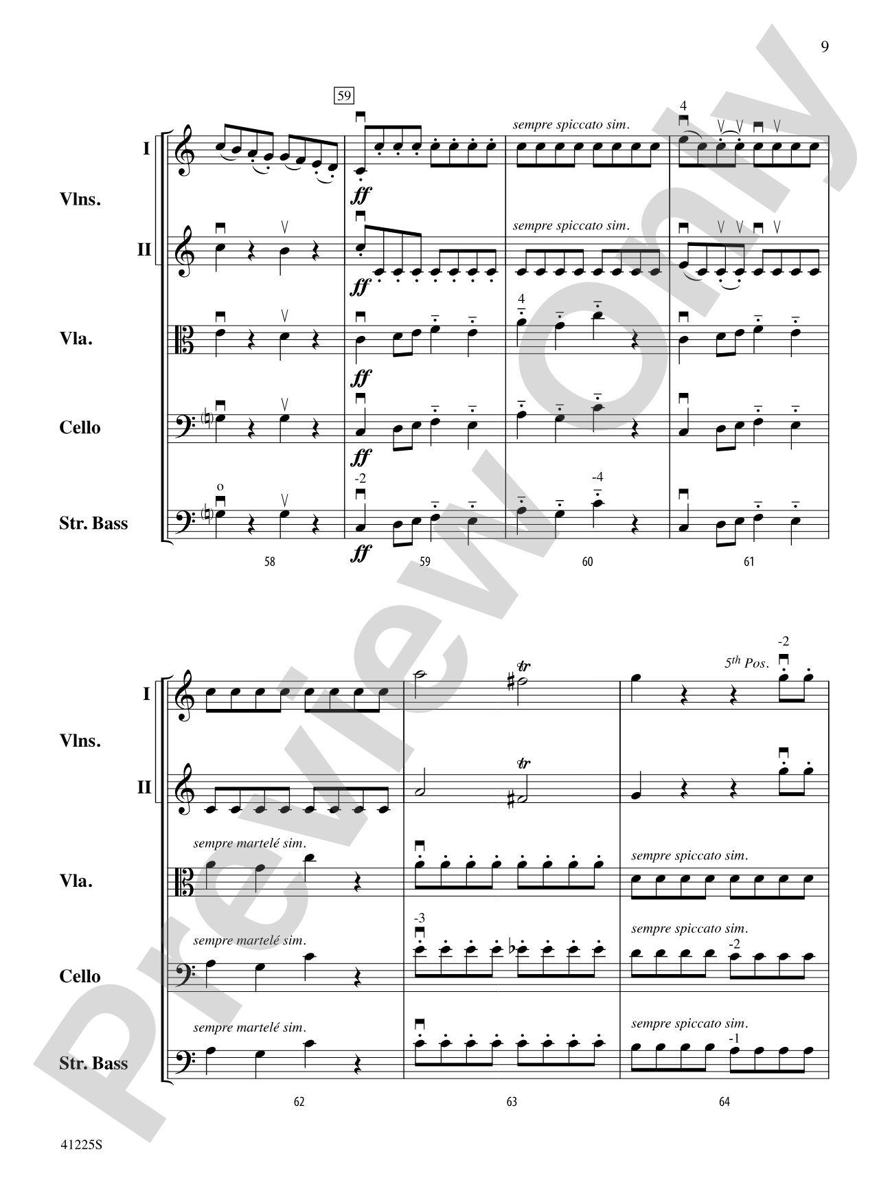 Sinfonia No. 9 in C Major: String Orchestra Conductor Score & Parts