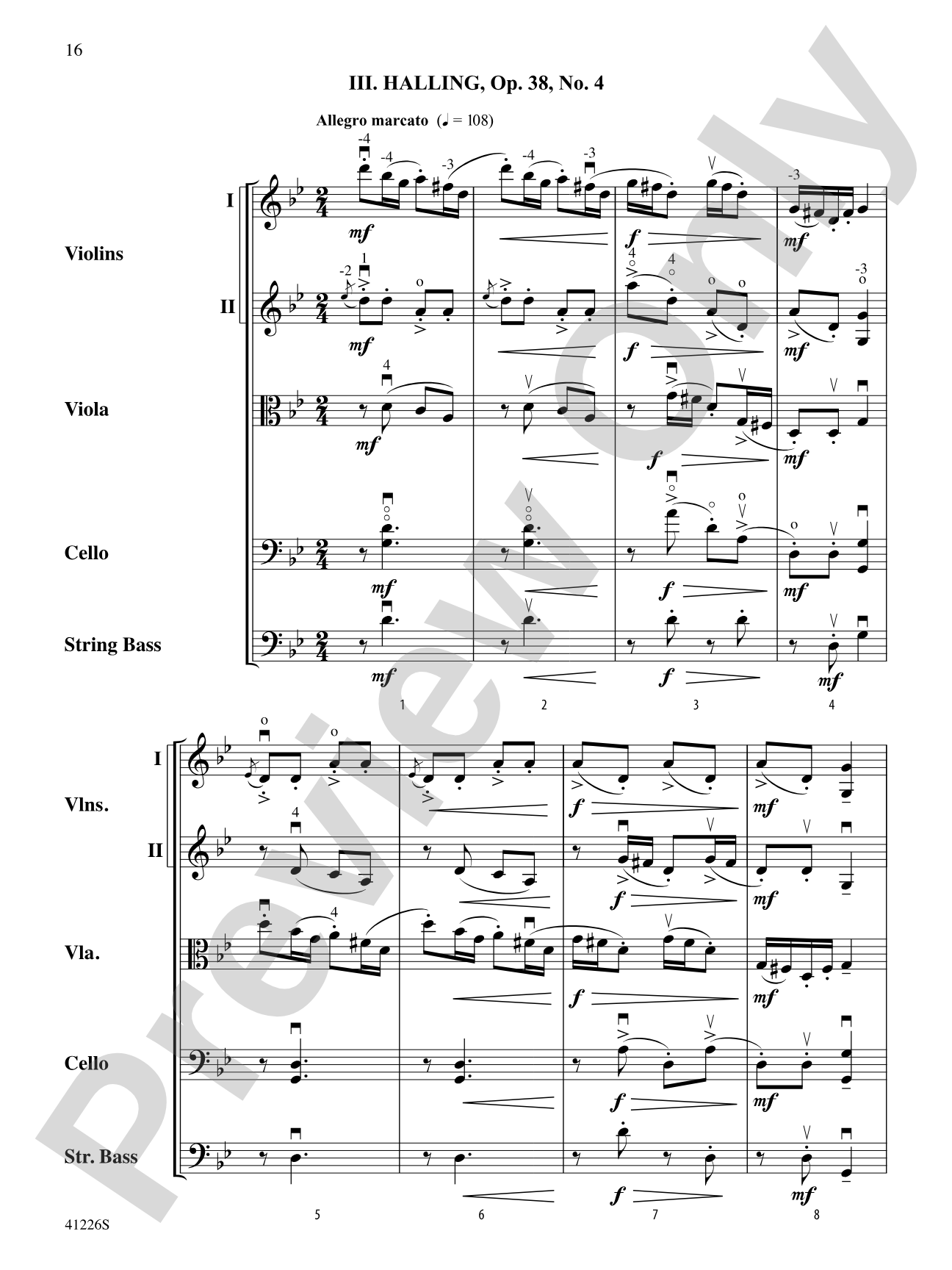 Three Lyric Pieces: String Orchestra Conductor Score & Parts