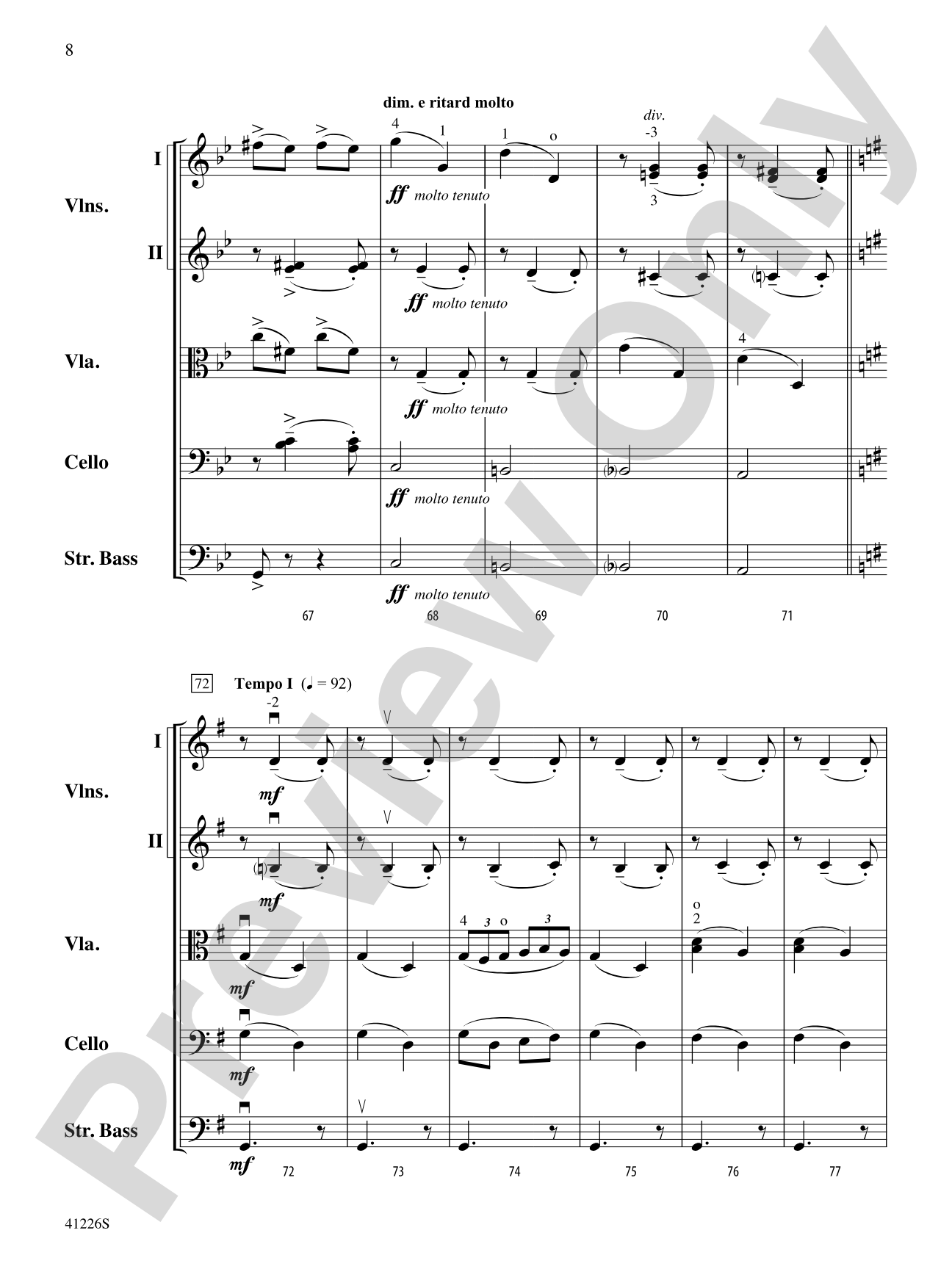 Three Lyric Pieces: String Orchestra Conductor Score & Parts