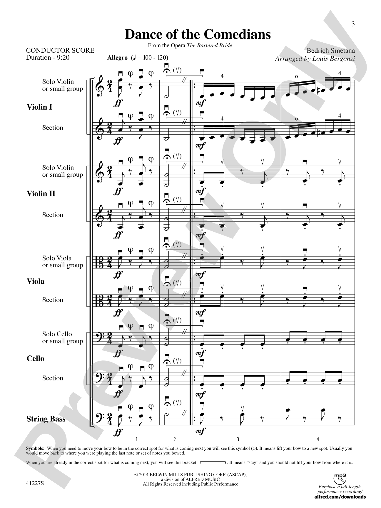 Dance of the Comedians (from the opera The Bartered Bride): String Orchestra Conductor Score & Parts