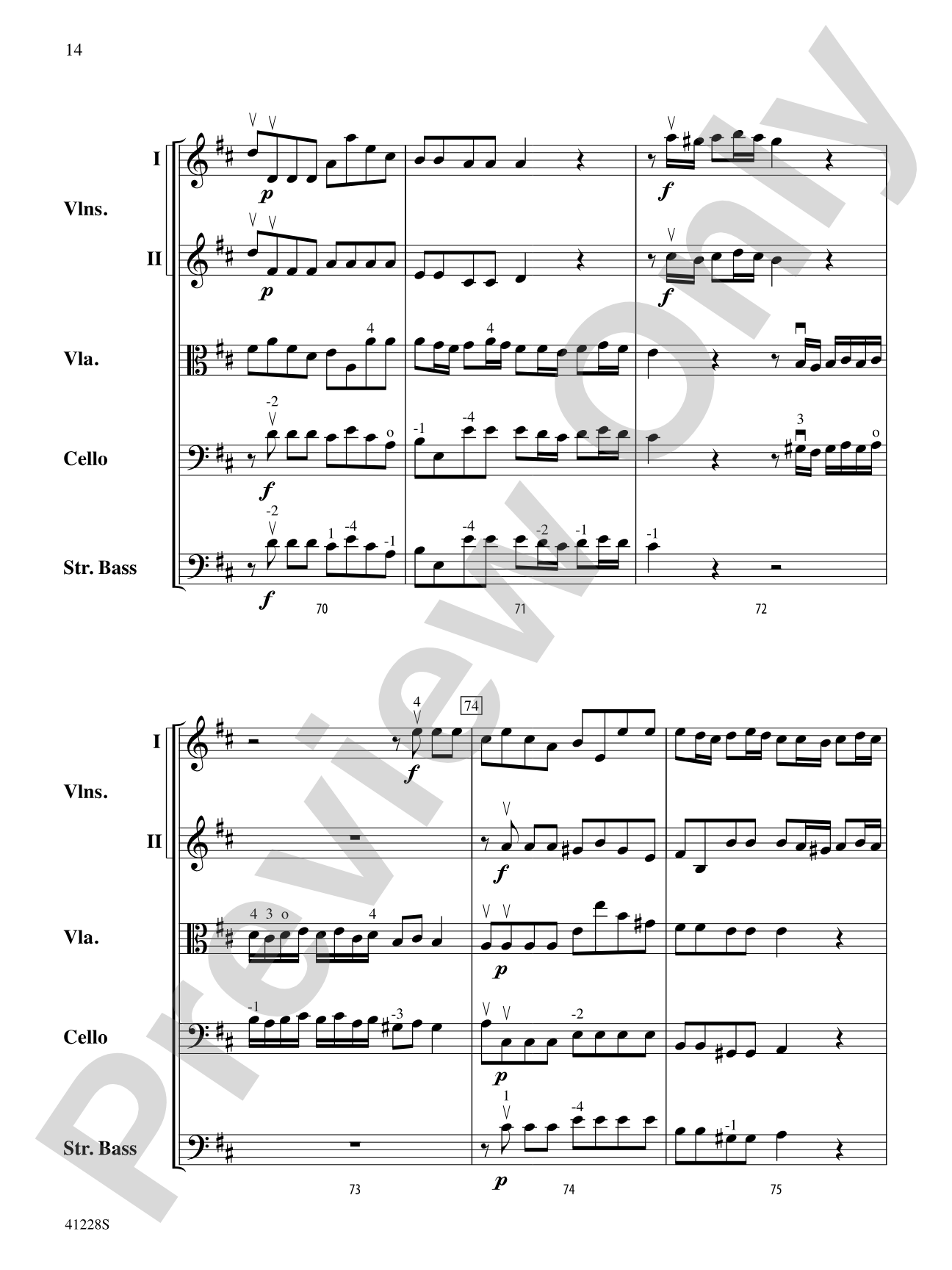 Concerto in D: String Orchestra Conductor Score & Parts