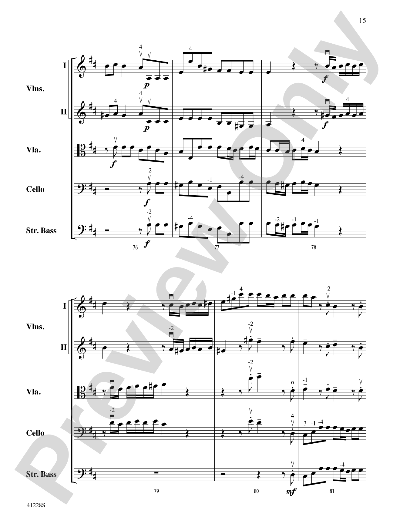 Concerto in D: String Orchestra Conductor Score & Parts