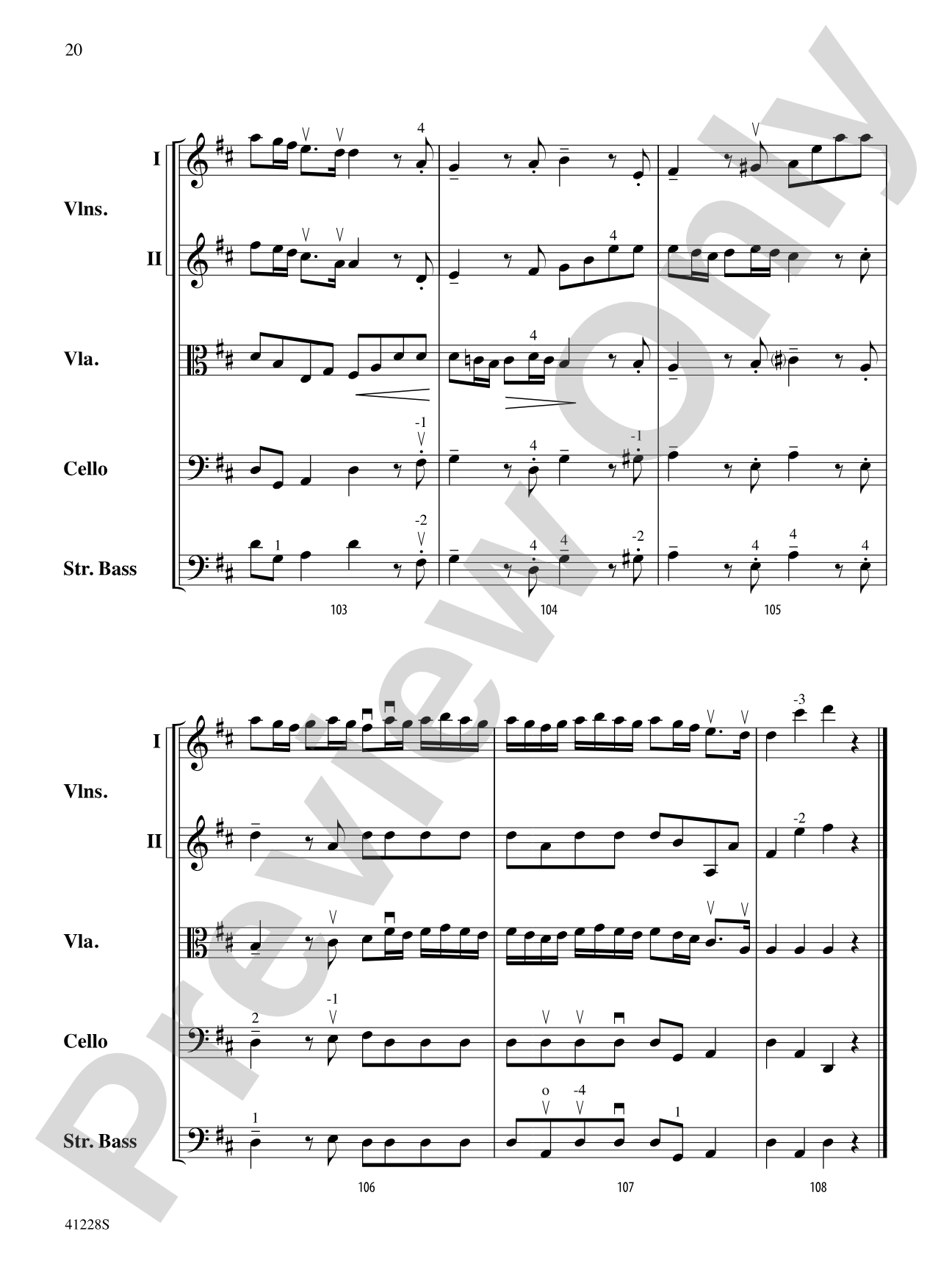 Concerto in D: String Orchestra Conductor Score & Parts