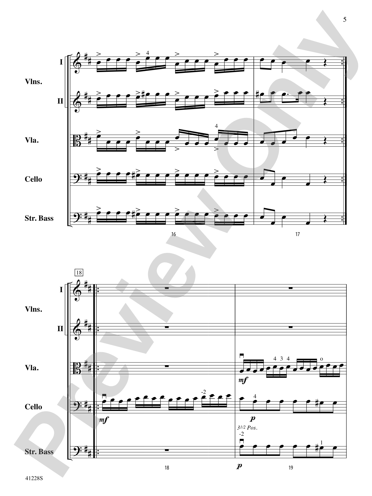 Concerto in D: String Orchestra Conductor Score & Parts