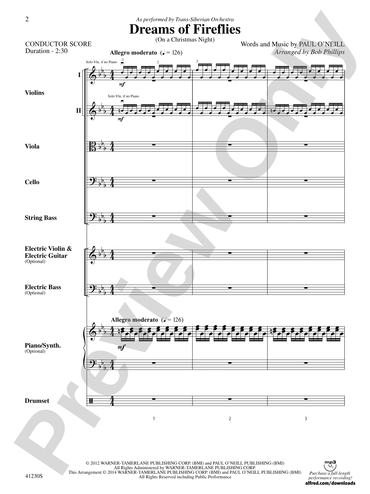 Dreams of Fireflies: String Orchestra Conductor Score & Parts