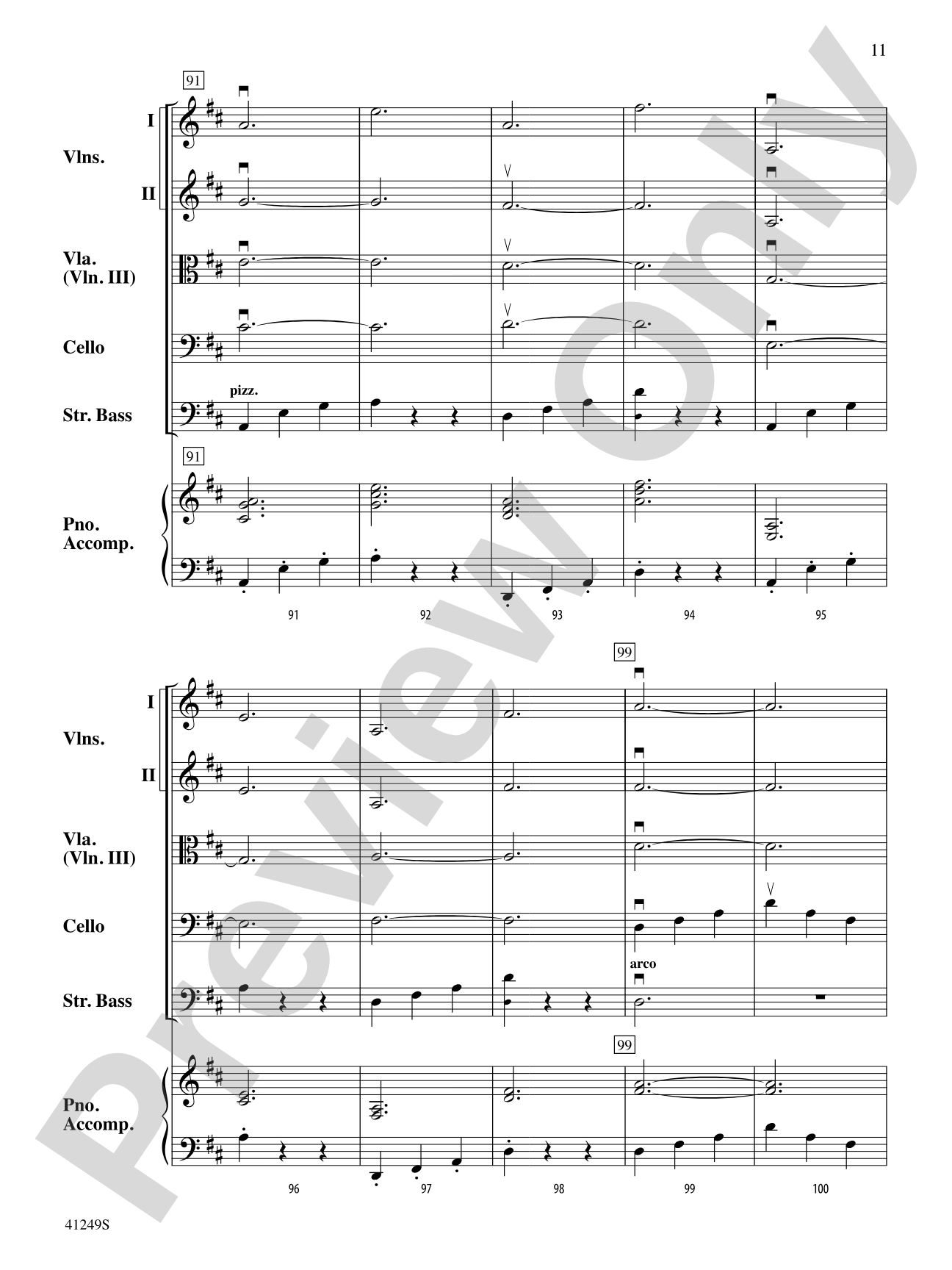 Barcarolle (from The Tales of Hoffman): String Orchestra Conductor Score & Parts
