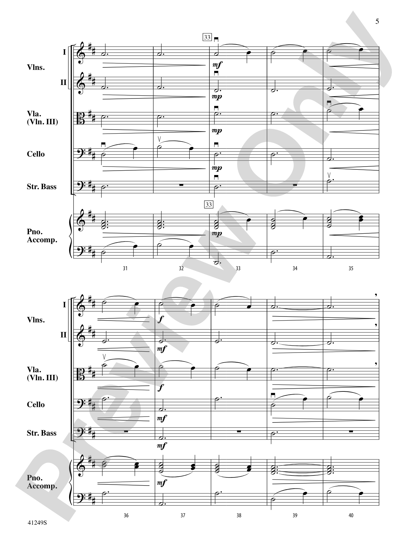 Barcarolle (from The Tales of Hoffman): String Orchestra Conductor Score & Parts