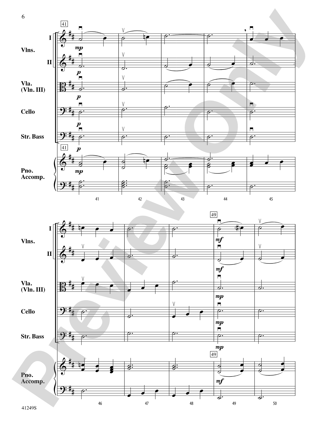 Barcarolle (from The Tales of Hoffman): String Orchestra Conductor Score & Parts