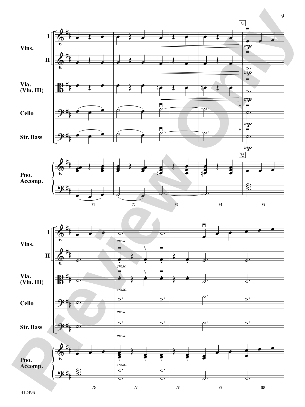 Barcarolle (from The Tales of Hoffman): String Orchestra Conductor Score & Parts