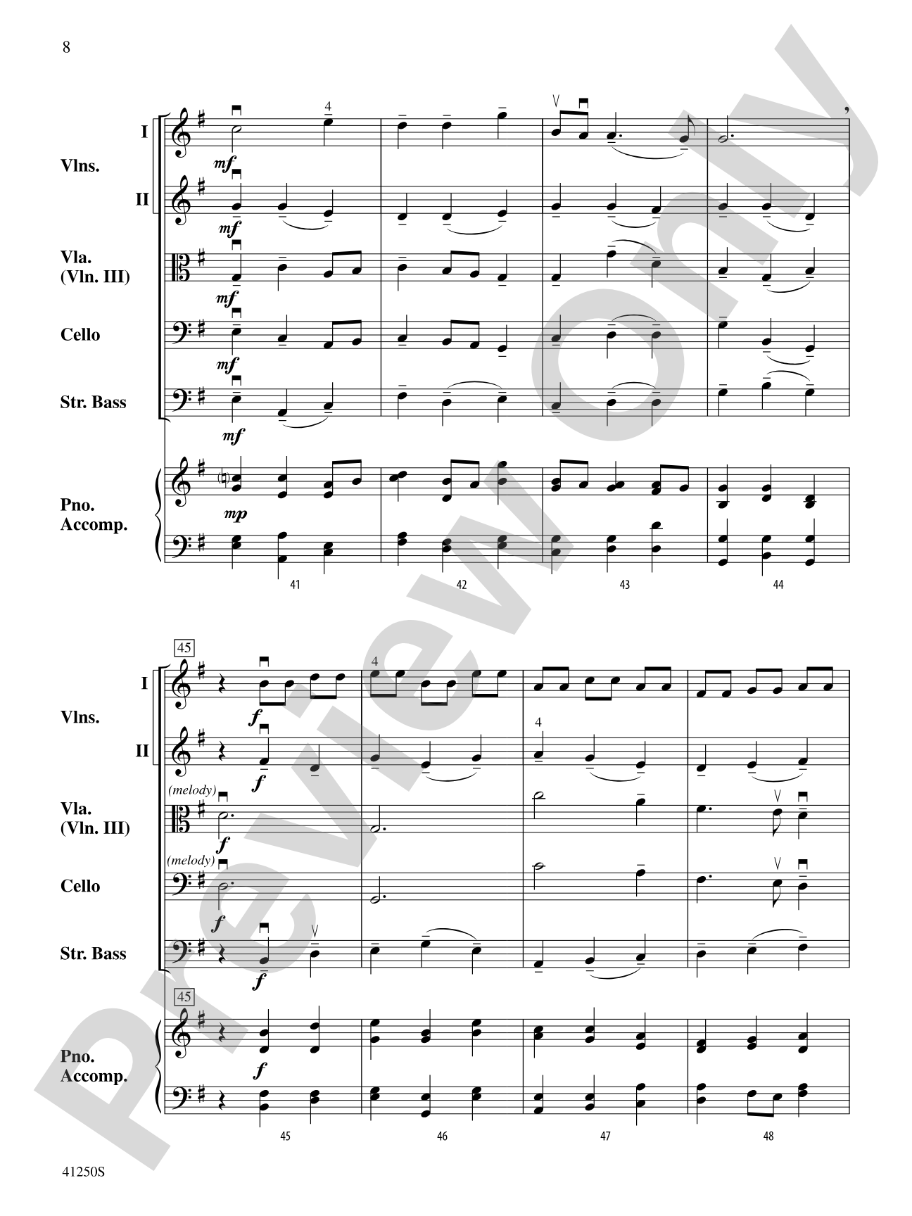 Larghetto (from Concerto Grosso Op. 6, No. 12): String Orchestra Conductor Score & Parts