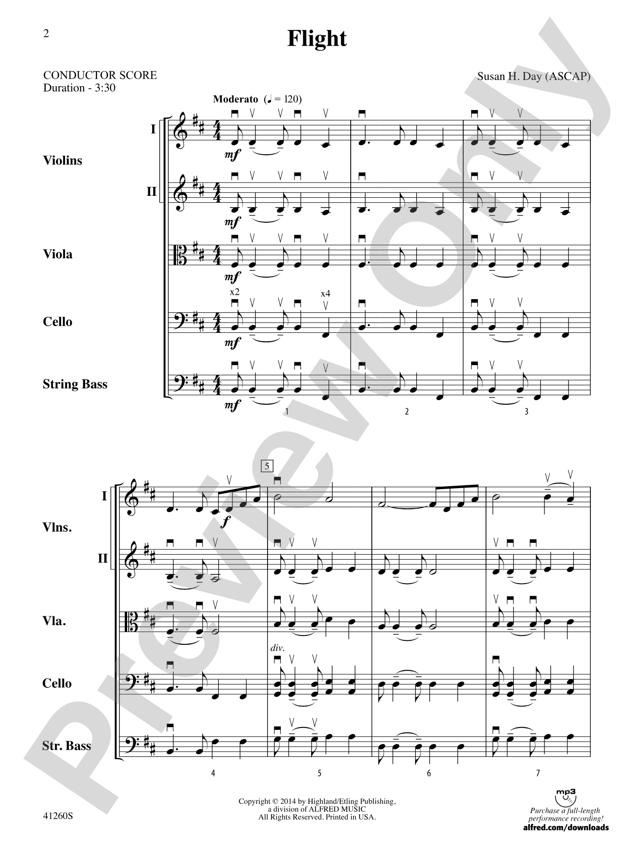 Flight: String Orchestra Conductor Score & Parts