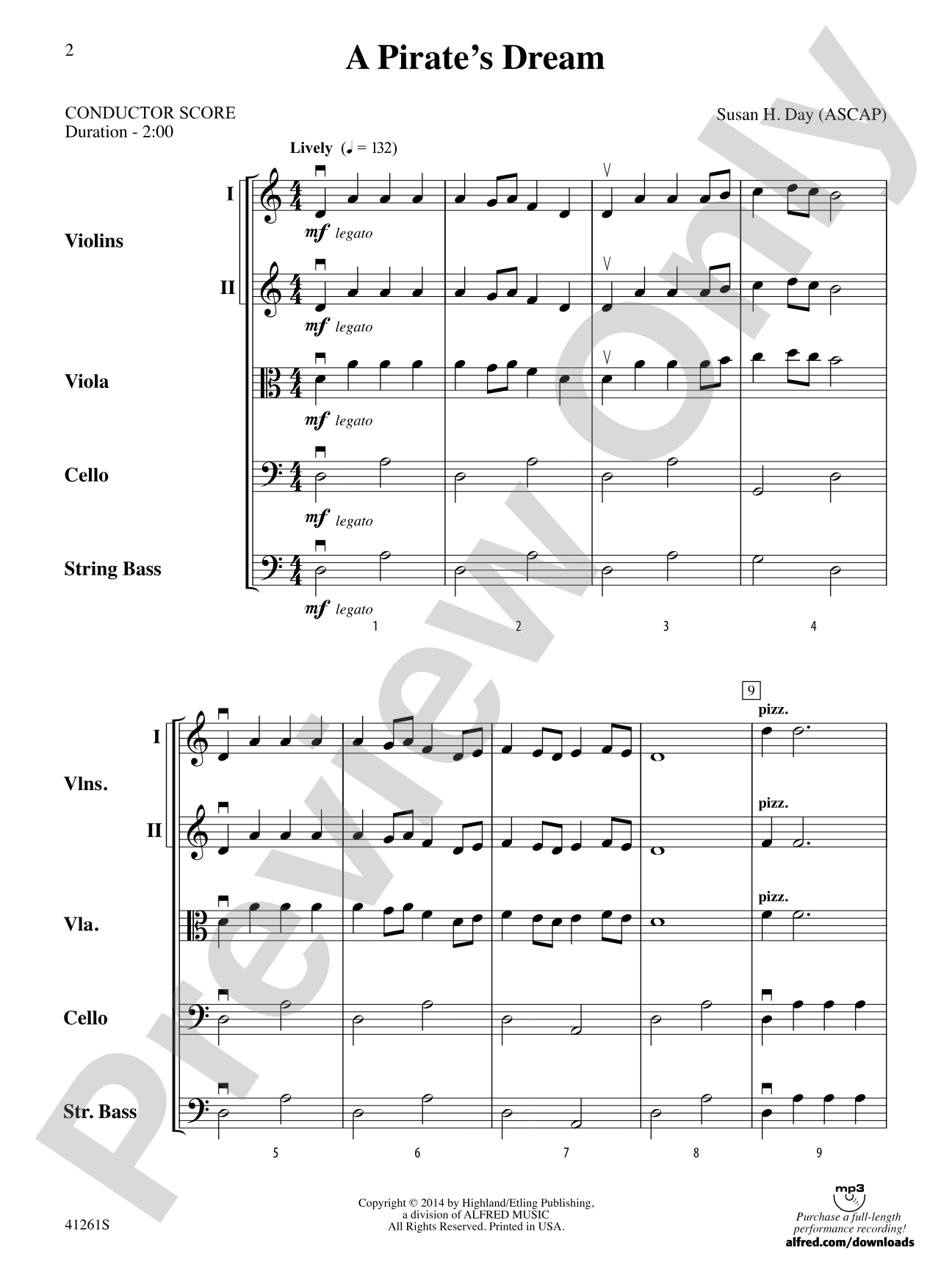 A Pirate's Dream: String Orchestra Conductor Score & Parts